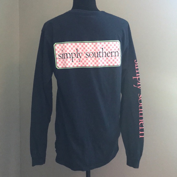 Simply Southern Tops - Simply Southern Long Sleeve Navy Picnic Plaid M